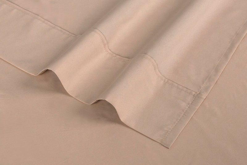 Ensemble de draps Basic BEDGEARMD 4 pièces pour grand lit - sable