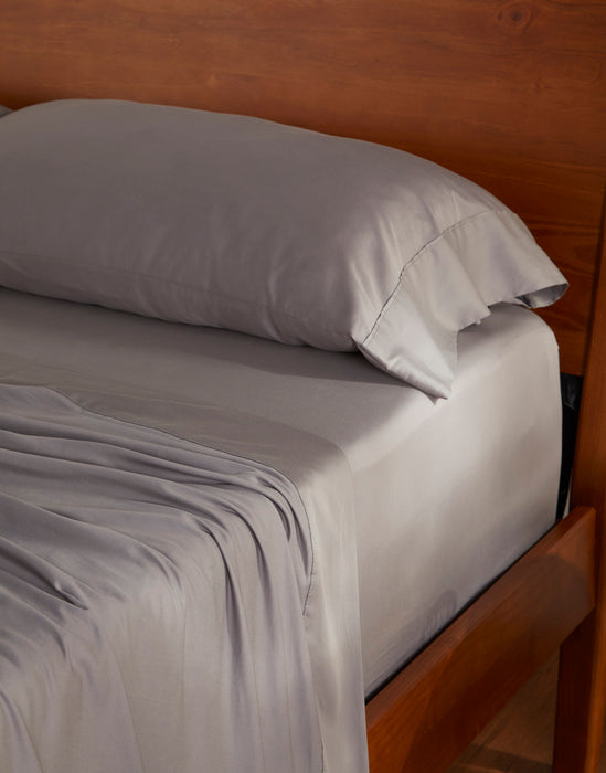 Ensemble de draps Hyper-Cotton BEDGEARMD 4 pièces pour grand lit - gris