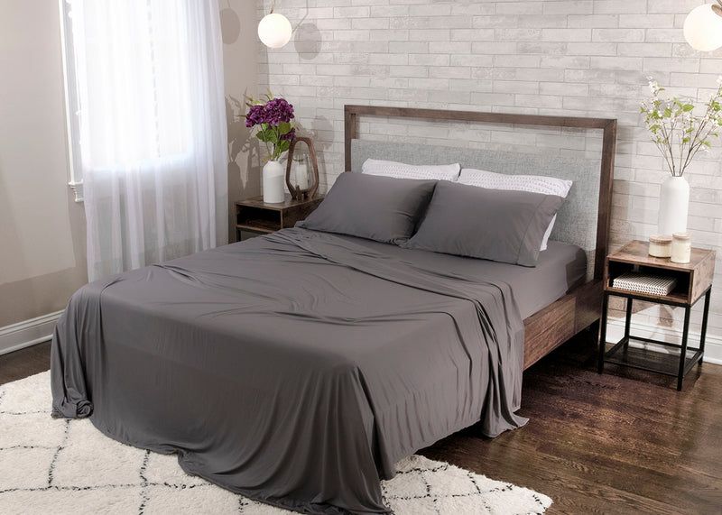 Ensemble de draps Dri-TecMD de BEDGEARMD 4 pièces pour grand lit - gris 