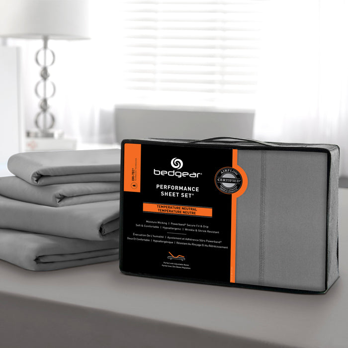 Ensemble de draps Dri-TecMD de BEDGEARMD 4 pièces pour grand lit - gris 