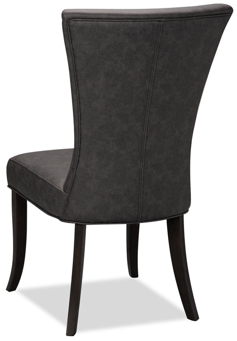 Chaise de salle à manger Bree en tissu de cuir végétalien - grise