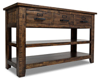 Table de salon rustique Casey de 50 po avec rangement et tablette - bois brun