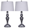 Ensemble 2 lampes de table rétro de 28 po en métal