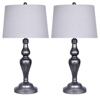 Ensemble 2 lampes de table rétro de 28 po en métal