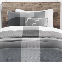 Ensemble d'édredon Charlie de 3 pièces pour lit simple - gris
