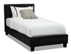 Chase Twin Bed – Brown - Contemporary style Bed in Brown Pine Solids and Faux Leather