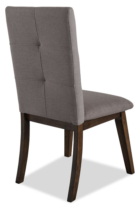Chaise de salle à manger Chelsea en tissu d’apparence lin - brune
