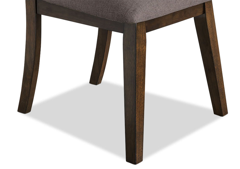 Chaise de salle à manger Chelsea en tissu d’apparence lin - brune