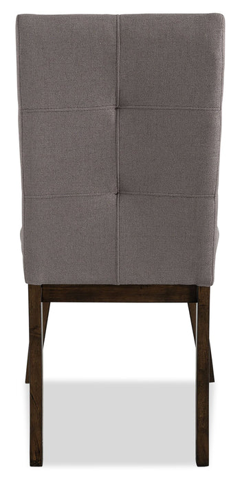 Chaise de salle à manger Chelsea en tissu d’apparence lin - brune