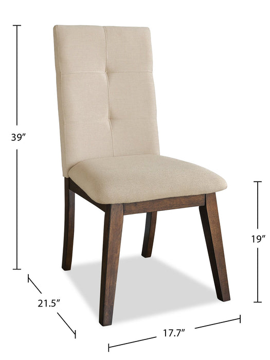 Chaise de salle à manger Chelsea en tissu d’apparence lin - taupe