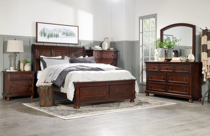 Commode verticale Chelsea de 38 po (L) x 52 po (H) à 5 tiroirs pour la chambre à coucher - brun cerisier