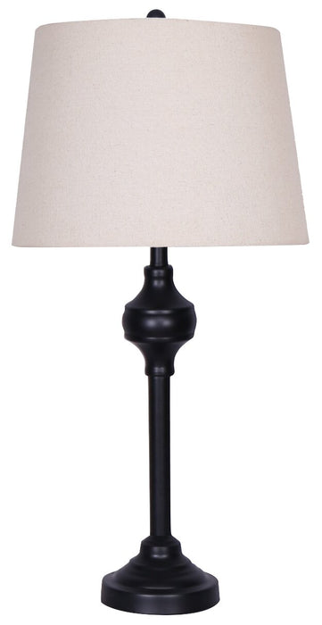 Ensemble 3 lampes Ciara traditionnelles noir mat, 2 lampes de table et 1 lampe à pied