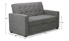 Corey Velvet Futon - Grey 
