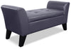 Bonn Storage Ottoman – Grey - Contemporary style Ottoman in Grey Select Hardwoods/Faux Leather