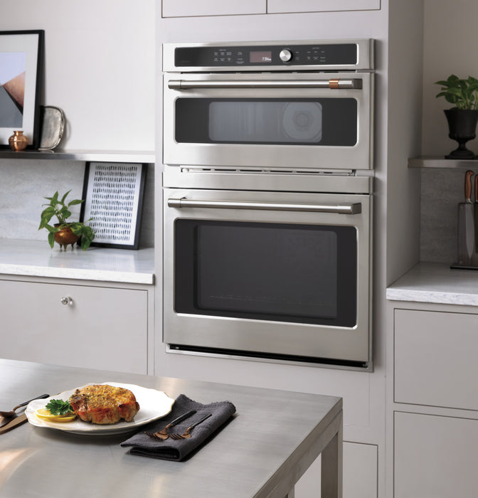 Four mural avec four mural double combiné électrique Café de 6,7 pi³ et de 30 po avec convection véritable - acier inoxydable - CTC912P2NS1