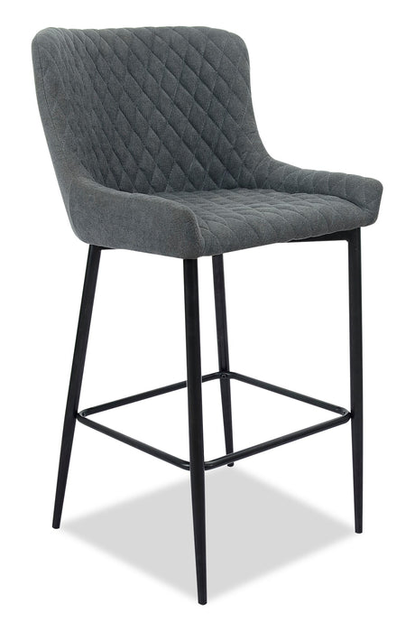 Tabouret 26 po Demi de hauteur comptoir en tissu d’apparence velours et en métal - gris
