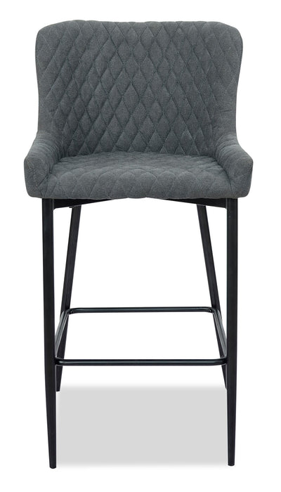 Tabouret 26 po Demi de hauteur comptoir en tissu d’apparence velours et en métal - gris