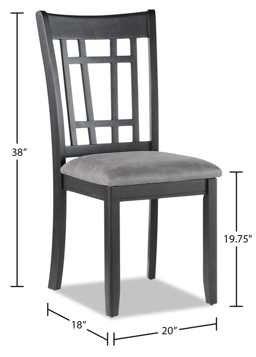 Chaise de salle à manger Dena en tissu de cuir végétalien - grise