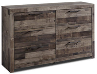  Commode Derekson de 58,7 po (L) x 36,4 po (H) à 6 tiroirs pour la chambre à coucher - grise