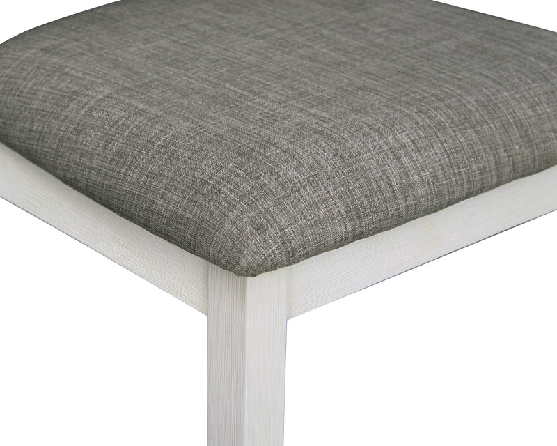 Ensemble de table de salle à manger Echo 6 pièces avec table de 70 po (L), tiroirs de rangement, base à tréteaux, banc et 4 chaises - blanc-gris