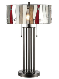 Lampe de table Evelyn de 27 po de style Tiffany avec verre soufflé à la main