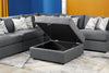 Evolve Linen-Look Fabric Ottoman - Charcoal 