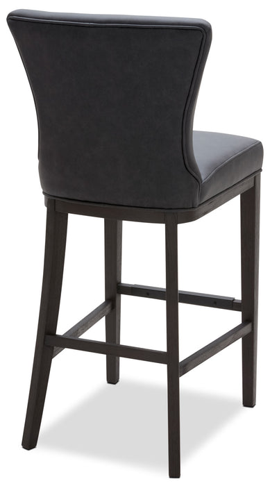 Tabouret bar Quinn en tissu de cuir végétalien - gris