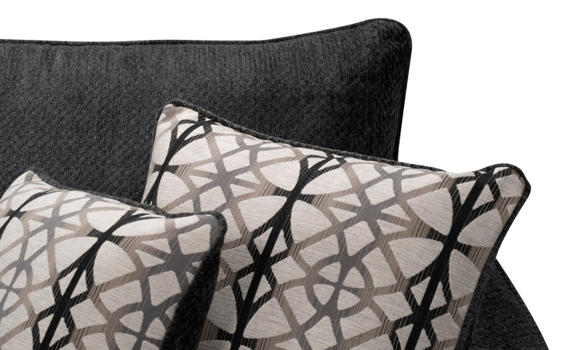 Causeuse Febe de 64 po de format condo fabriquée au Canada en tissu de chenille avec accoudoirs évasés - gris anthracite