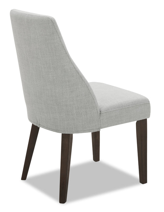 Chaise de salle à manger Gabi en tissu d’apparence lin - grise