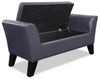 Bonn Storage Ottoman – Grey - Contemporary style Ottoman in Grey Select Hardwoods/Faux Leather