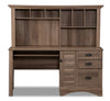 Harbor View Desk with Hutch – Salt Oak - Country style Desk in Salt Oak Engineered Wood and Paper Laminate