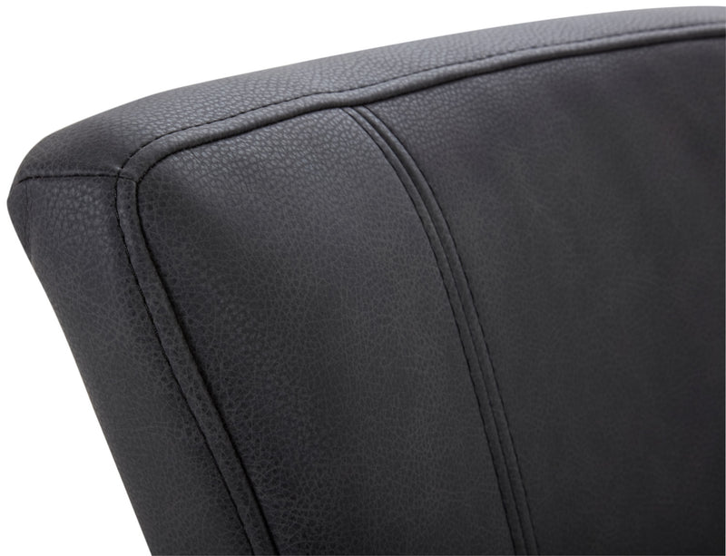 Tabouret bar Quinn en tissu de cuir végétalien - gris