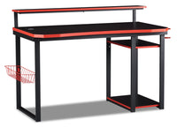 Bureau de jeu Herman de 50 po - noir avec bordure rouge