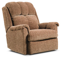 Fauteuil à inclinaison électrique de 35 po fabriqué au Canada en tissu de chenille - brun