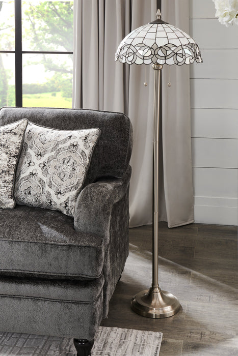 Lampe à pied Jasmin de 63 po de style Tiffany avec verre soufflé à la main