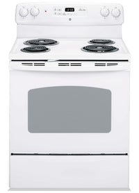 Cuisinière électrique GE de 5 pi³ avec autonettoyage et mode sabbat certifié - blanche - JCBP240DMWW