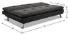 June Leather-Look Fabric Futon - Black 