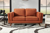 Kassia Linen-Look Loveseat - Orange 