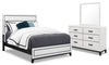 Ensemble de chambre à coucher Kate 5 pièces avec lit, commode et miroir, blanc - format grand lit
