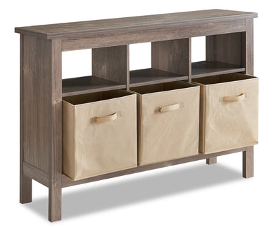 Kimberly Hall Table with Three Baskets - Beige  - Contemporary style Hall Table in Beige Medium Density Fibreboard (MDF)