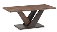 Table à café moderne Kinsley de 43,3 po - bois brun foncé
