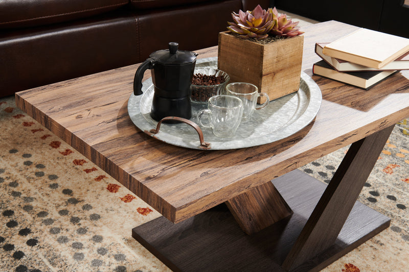 Table à café moderne Kinsley de 43,3 po - bois brun foncé
