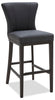 Quinn Bar Stool – Grey - Contemporary style Bar Stool in Grey Rubberwood and Bonded Leather