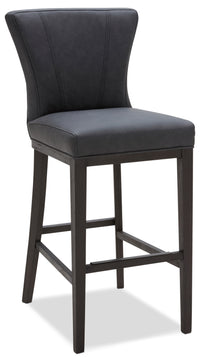 Tabouret 30 po bar Quinn en tissu de cuir végétalien - gris