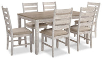 Ensemble de salle à manger Koda 7 pièces avec table de 59,9 po (L) et 6 chaises - blanc