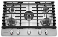 Surface de cuisson à gaz KitchenAid de 30 po à 5 éléments - acier inoxydable - KCGS550ESS