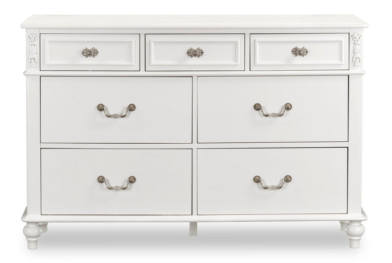 Commode Livy de 56 po (L) à 7 tiroirs pour enfants - blanche