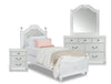 Livy 6-Piece Full Bedroom Package - Traditional, Glam style Bedroom Package in White Pine