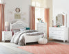 Livy 6-Piece Full Bedroom Package - Traditional, Glam style Bedroom Package in White Pine
