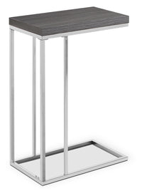Table d'appoint Arroh de 18 po en forme de C - gris et chrome